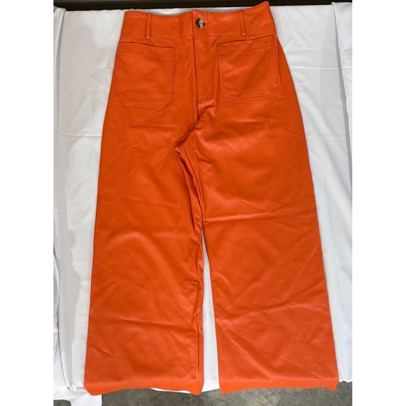 Maeve by Anthropologie Pants - Maeve Anthropologie The Colette Faux Leather Wide Leg Pants Orange 29 OB1566469